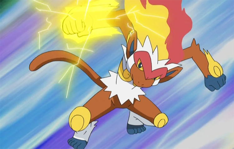 Infernape Thunderpunch - Pokemon Anime Screenshot